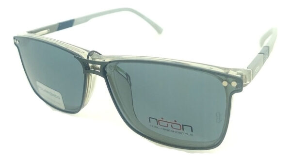 Anteojos Clip On Lentes Noon P14 Polarizado Receta Flex Arma Gris Claro