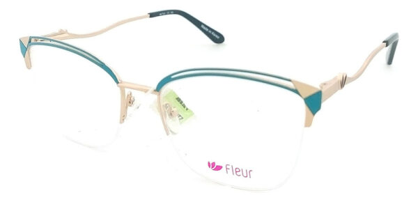 Anteojos Lentes Fleur 269 Media Montura Flex Receta Metal