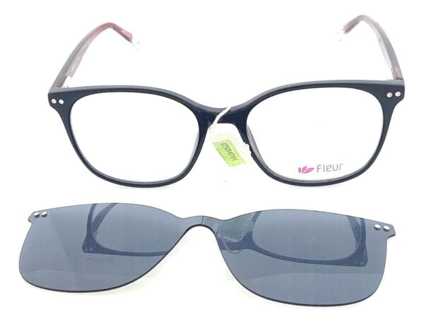 Anteojos Lentes Clip On Fleur 265 Polarizado Uv Receta Flex - Imagen 4