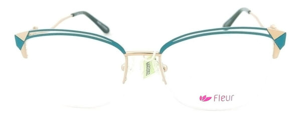 Anteojos Lentes Fleur 269 Media Montura Flex Receta Metal - Imagen 4