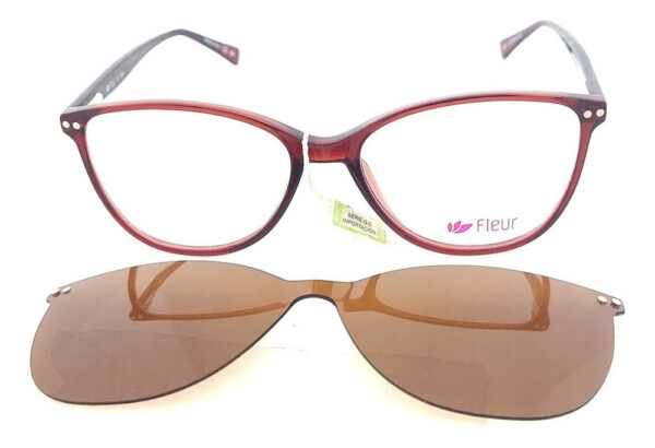 Anteojos Lentes Clip On Fleur 265 Polarizado Uv Receta Flex - Imagen 17