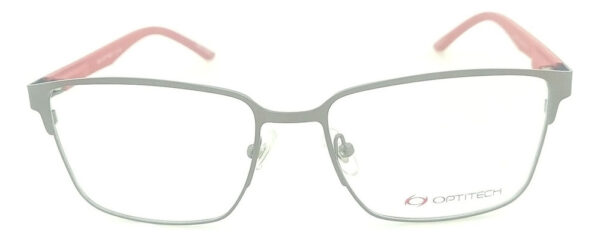 Anteojos Armazones Lentes Optitech 611 Metal Receta Flex Gaf Plateado Mate-rojo - Imagen 3