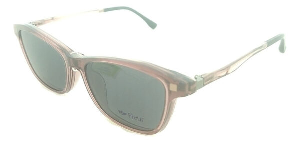 Anteojos Lentes Clip On Fleur 284 Receta Polarizado Uv Marco