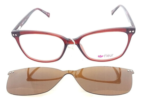 Anteojos Lentes Fleur 264 Clip On Polarizado Uv Flex Receta - Imagen 11