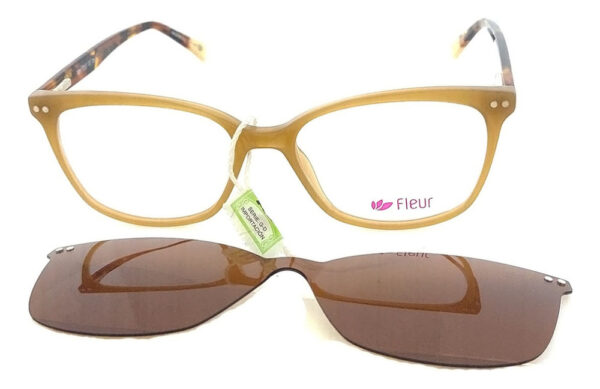 Anteojos Lentes Fleur 264 Clip On Polarizado Uv Flex Receta - Imagen 4