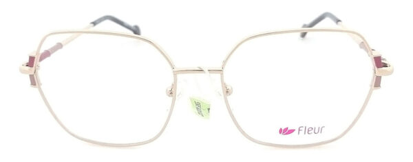 Anteojos Lentes Fleur 266 Metal Receta Flex Gafas Moda Color - Imagen 4