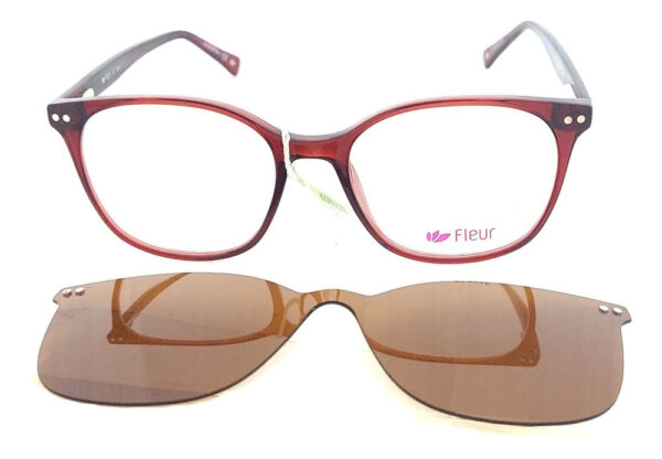 Anteojos Lentes Clip On Fleur 263 Polarizado Uv Receta Flex - Imagen 11