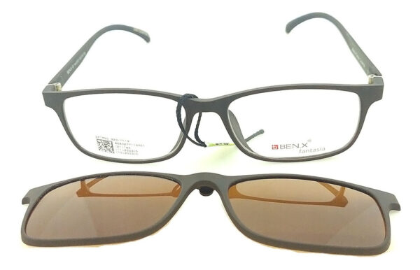 Anteojos Lentes Clip On Benx 923 Receta Polarizado Uv Moda - Imagen 3
