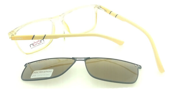 Anteojos Clip On Lentes Noon P14 Polarizado Receta Flex Arma Naranja Claro Traslucido - Imagen 4