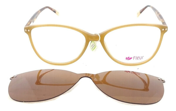 Anteojos Lentes Clip On Fleur 263 Polarizado Uv Receta Flex - Imagen 4
