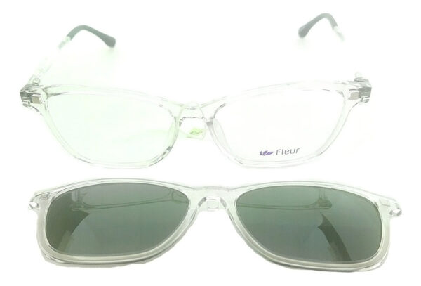 Anteojos Lentes Clip On Fleur 284 Receta Polarizado Uv Marco - Imagen 17