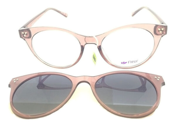 Anteojos Lentes Clip On Fleur 250 Polarizado Uv Receta Moda - Imagen 17