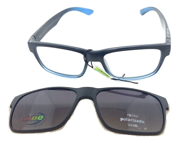 Marco Lentes Clip On Mdq Qiantang Polarizado Uv Receta Moda - Imagen 3