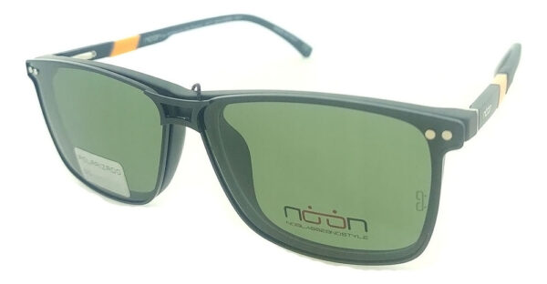Anteojos Clip On Lentes Noon P14 Polarizado Receta Flex Arma Negro Mate