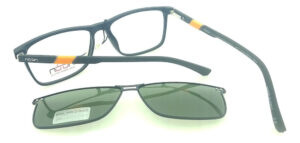 Anteojos Clip On Lentes Noon P14 Polarizado Receta Flex Arma Negro Mate - Imagen 4