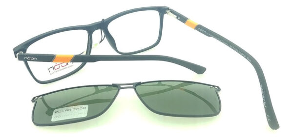 Anteojos Clip On Lentes Noon P14 Polarizado Receta Flex Arma Negro Mate - Imagen 4