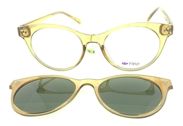 Anteojos Lentes Clip On Fleur 250 Polarizado Uv Receta Moda - Imagen 4