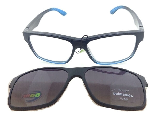 Anteojos Lentes Clip On Mdq Tahan Marco Receta Polarizado Uv - Imagen 4