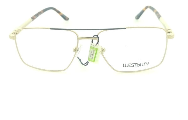 Anteojos Lentes Westbury 801 Aviador Receta Metal Flex Armaz Dorado - Imagen 3